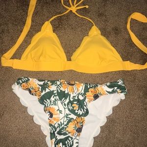 Shein Women’s scalloped top and bottom bikini set